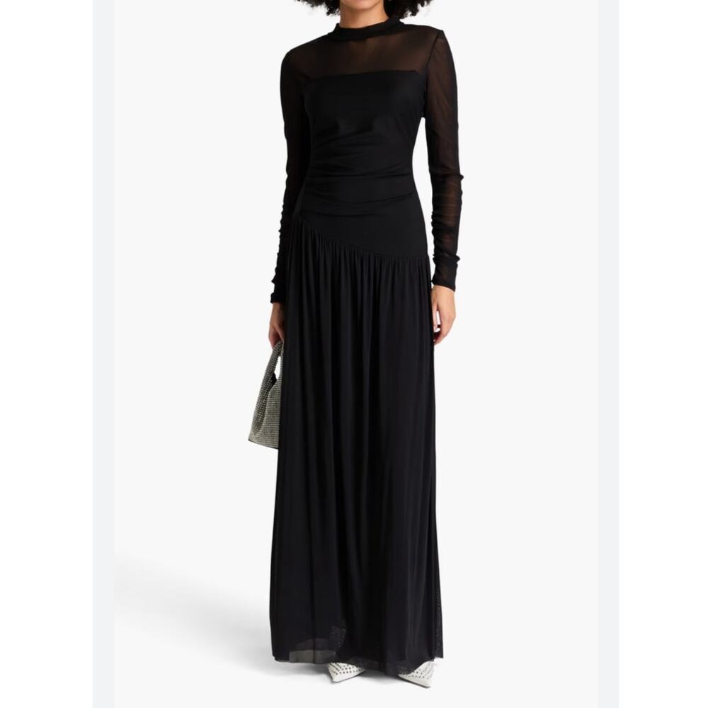 DIANE VON FURSTENBERG Kirstie mesh-paneled jersey maxi dress Black  Small